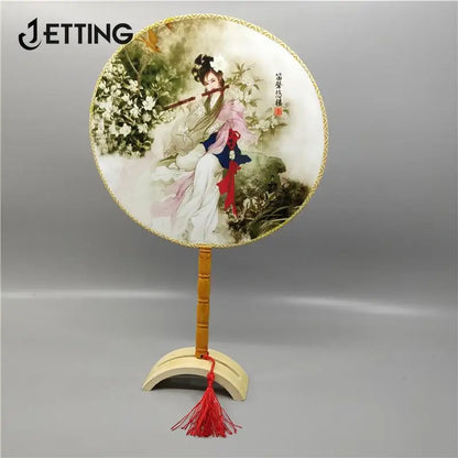 Chinese Durable Base Bamboo Folding Hand Fan Display Stand Folding Hand Fan Stand Display Holder Home Decoration