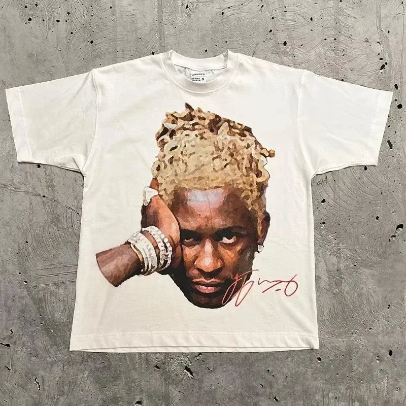 2025 Women Vintage Top Hip Hop Streetwear Tshirt Short Sleeve Casual Clothing Summer Fashion Trendy Nostalgic Retro Tee