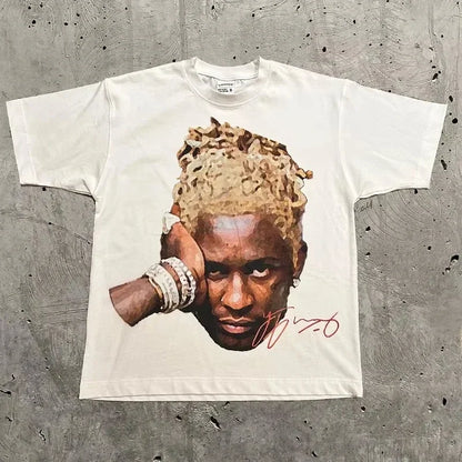 2025 Women Vintage Top Hip Hop Streetwear Tshirt Short Sleeve Casual Clothing Summer Fashion Trendy Nostalgic Retro Tee
