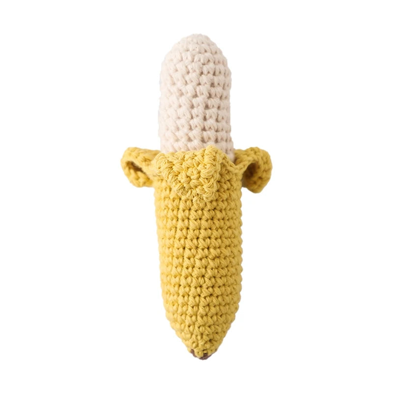 1pc Baby Rattles Crochet Flower Rattle Toy Wood Ring Baby Teether Rodent Infant Gym Mobile Rattles Newborn Educational Toys Gift