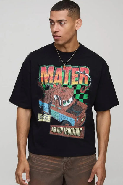 Disney Cars License Pixar Lightning McQueen T-Shirt 2025 New Summer Cotton Short Sleeve Sports Casual Women Men Kids Tees