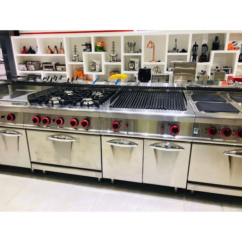 Double Oven Gas Ranges With 4  Burners Factory Sale Bakery Gas Cooker Gas Range With Oven customized