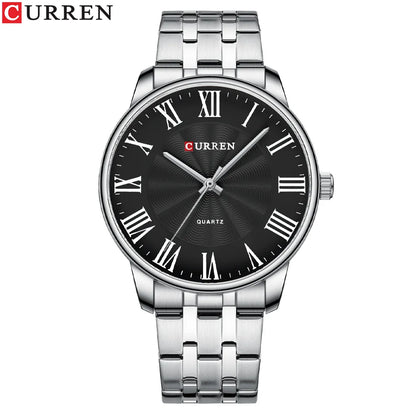 Curren 8422 Men's Minimalist Roman Numeral Quartz Watch, Water-resistant Round Business Wristwatch