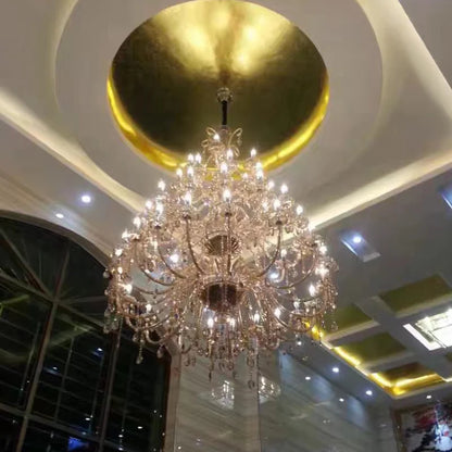 Duplex Crystal Chandeliers European Clubhouse Villa Creative Clndle Lamp Staircase Crystal Chandelier Lighting For Living Room