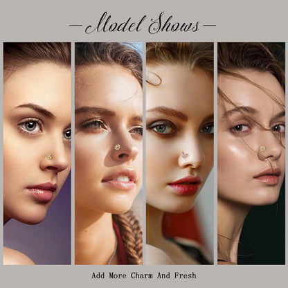 Drperfect Nose Rings Studs for Women Surgical Steel 20G Nose Hoop Corkscrew L Shaped Nose Stud Nose Ring Nose Piercing Jewelry