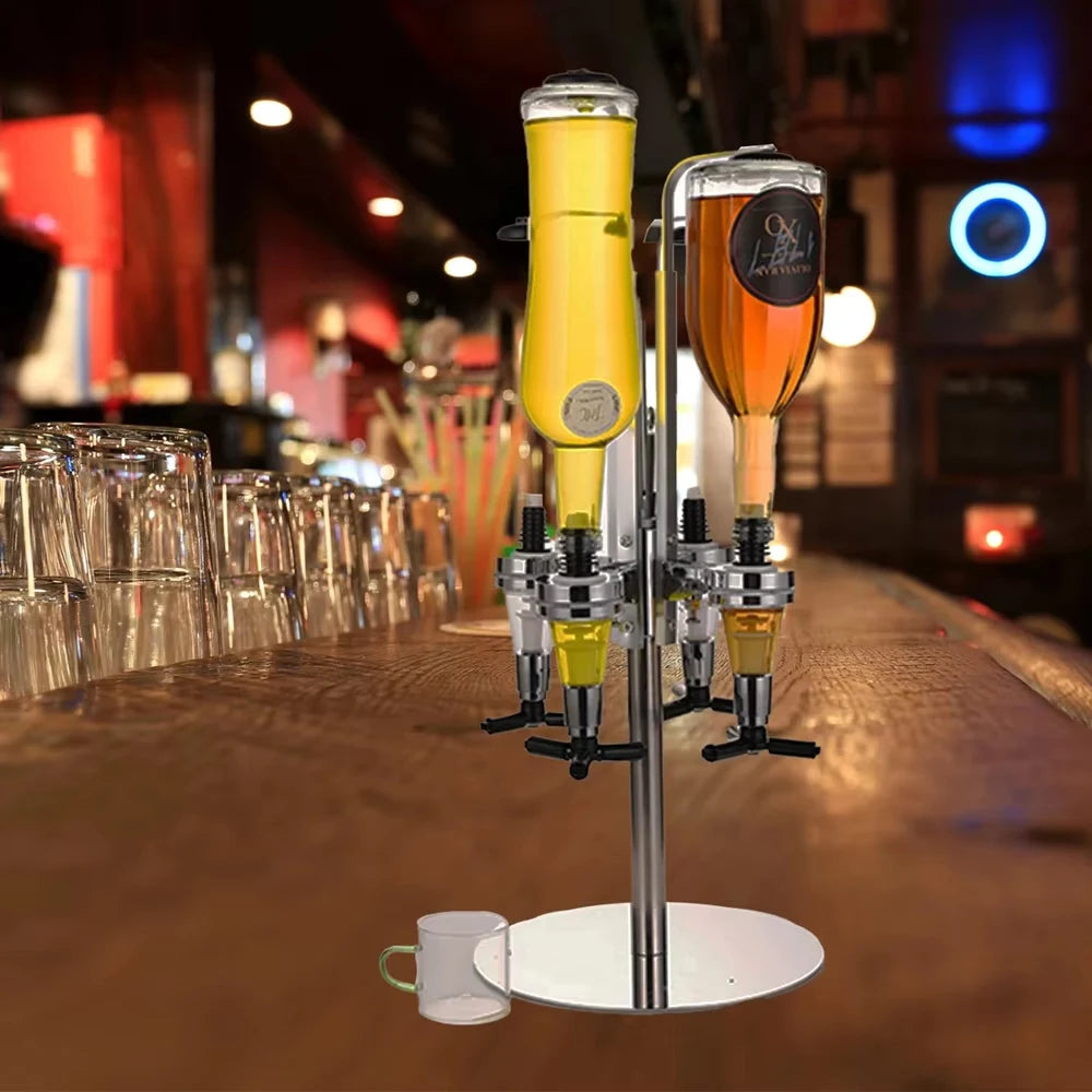 Rotate Beverage Liquor Whiskey Dispenser,Rotating Liquor Dispenser 2/4 Bottle,Standing beer Drink Alcohol Shot Wine Rack for Bar
