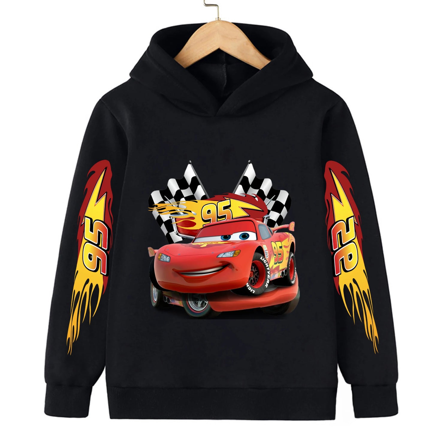 Fall and winter new sweatshirts Disney car kids lightning McQueen cartoon print kids hoodie pants anime kawaii boys and girls