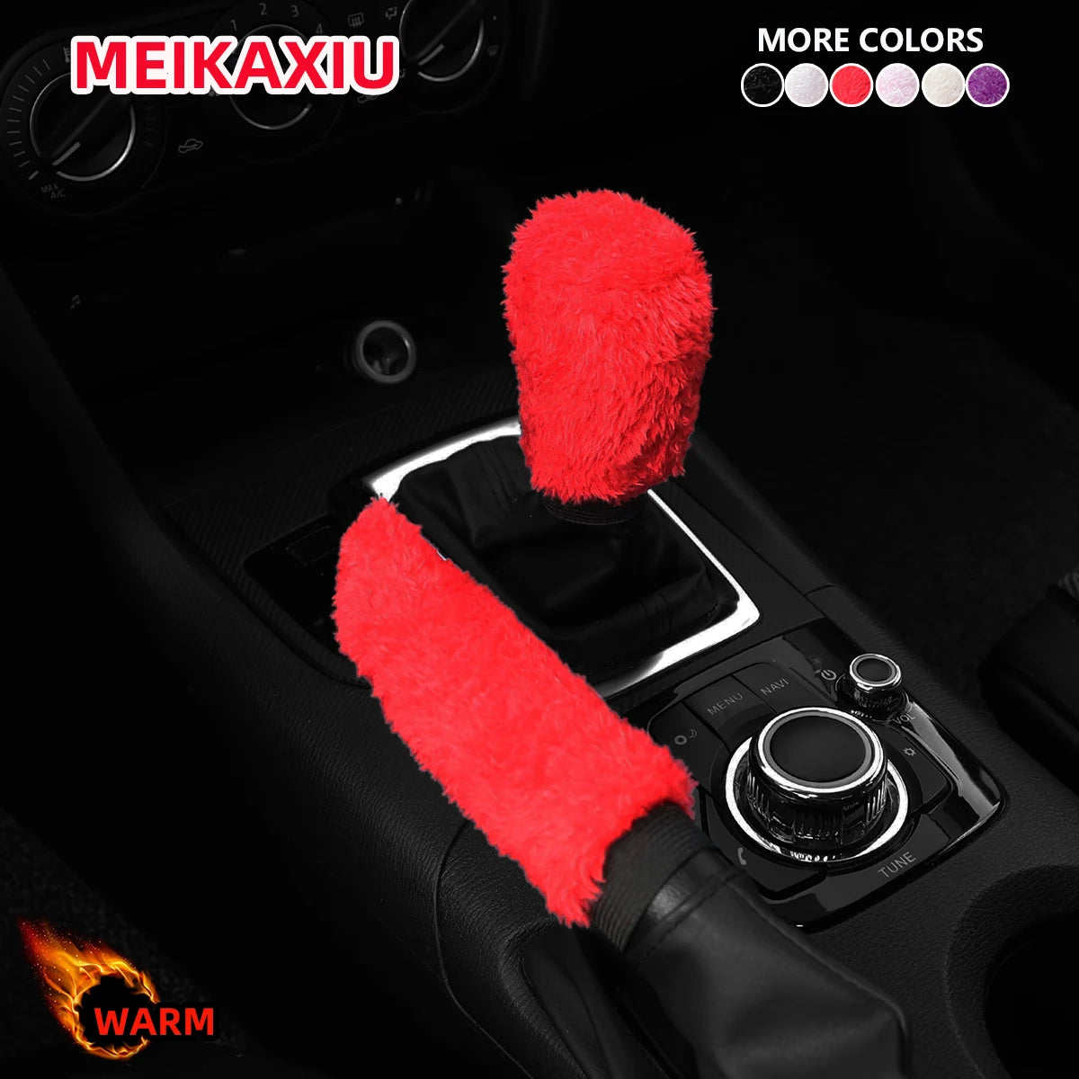 2 SET Winter short plush hand warmer comfortable car handbrake cover handle cover handle cover interior car accessories