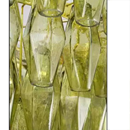 Modern Murano Glass Pendant Lamp Colorful Wish Bottle Electroplated Brass Silver Round Dimmable Ceilings Lustre
