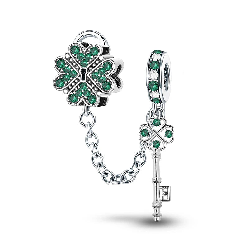 925 Sterling Silver Small Fresh Four Leaf Clover Series Charms Bead Diy Bracelet Necklace Making Gift Of High Quality Jewelry