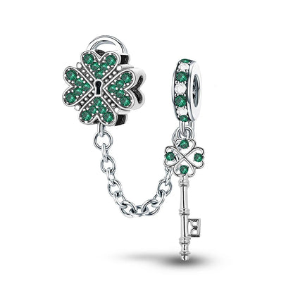 925 Sterling Silver Small Fresh Four Leaf Clover Series Charms Bead Diy Bracelet Necklace Making Gift Of High Quality Jewelry