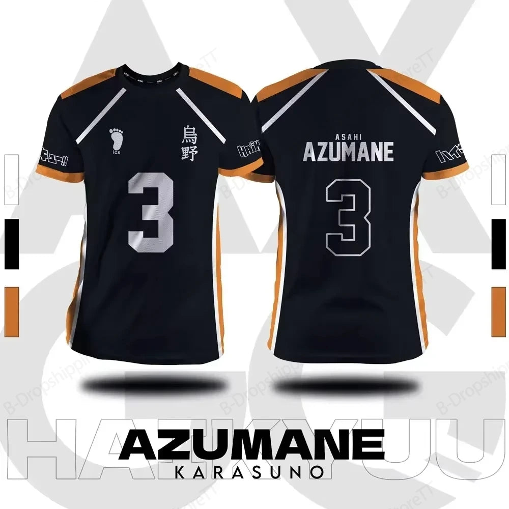 Jersey Haikyuu Fukurodani Hinata Anime 3D Print T-shirt Men Women Fashion Plus Size Short Sleeve Tops Tees Sports Tshirt Kids
