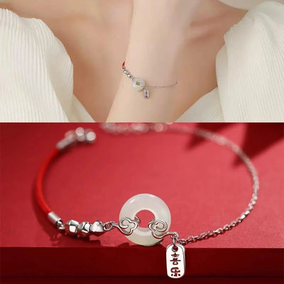 NEW European S925 Sterling silver Chinese Red Rope Safe Bracelet Chain For Women Birthday Party Gift Jewelry