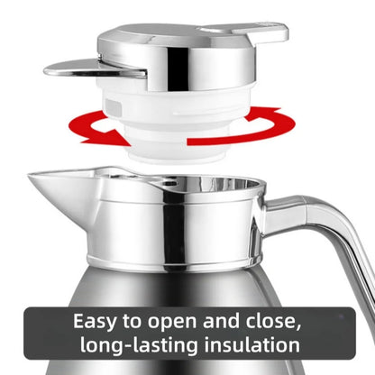 Large Capacity 1.8 Liter 304 Stainless Steel Vacuum Flask Insulated Teapot Coffee Kettle Jug Handle Travel Kettle Thermos Bottle