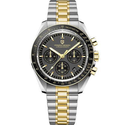 PAGANI DESIGN 2026 New Moon Men's Watches Luxury Quartz Watch For Men VK63 Chronograph AR Sapphire Mirror Ceramic Bezel Luminous