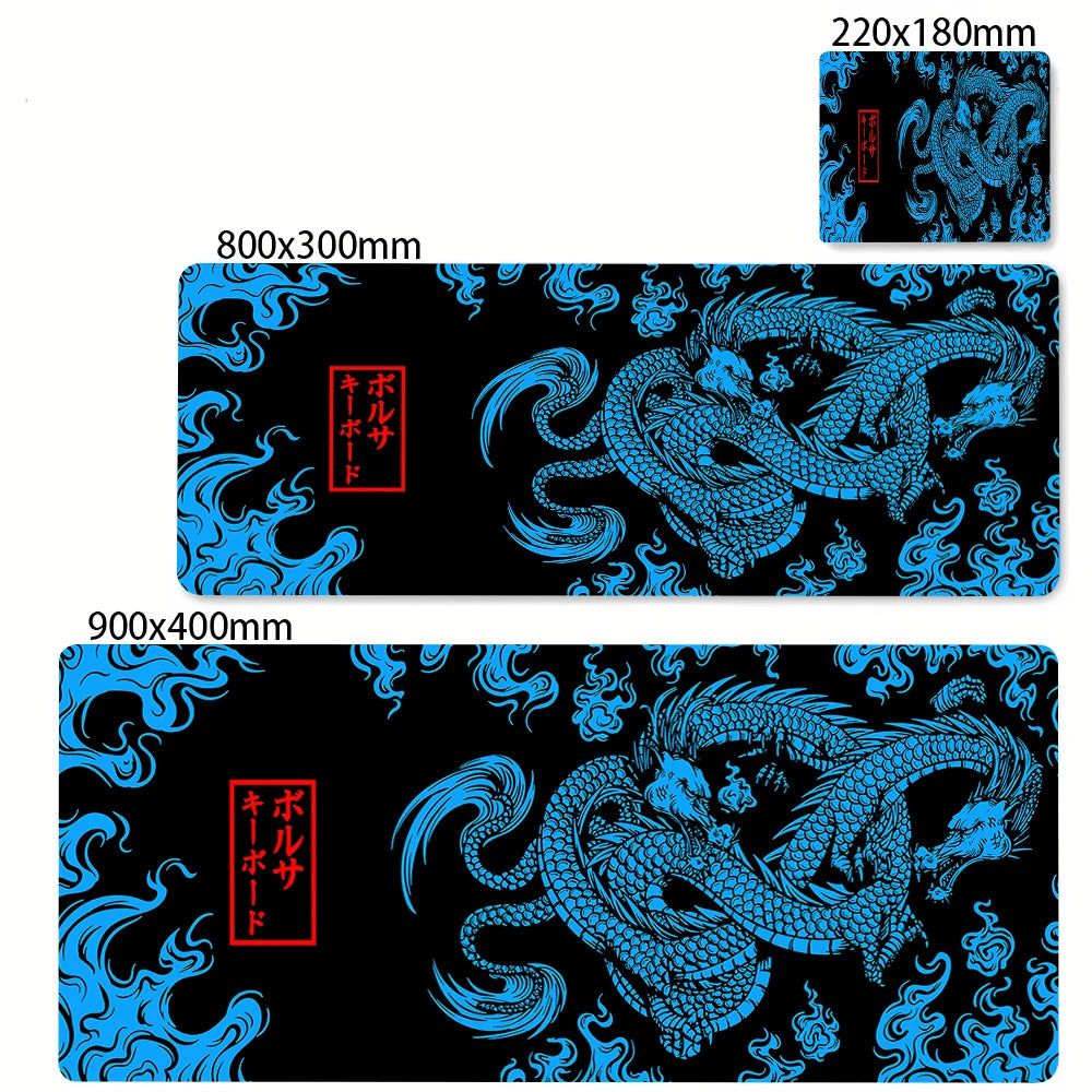 80x30cm Lock Edge Keyboard Pads Large Office Non-Slip Computer Mouse Pad Japanese Art Dragon Deskmat Gamer Custom Home Mousepad