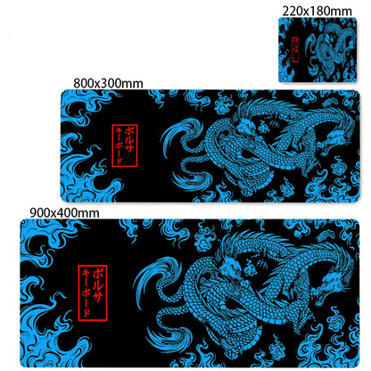 80x30cm Lock Edge Keyboard Pads Large Office Non-Slip Computer Mouse Pad Japanese Art Dragon Deskmat Gamer Custom Home Mousepad