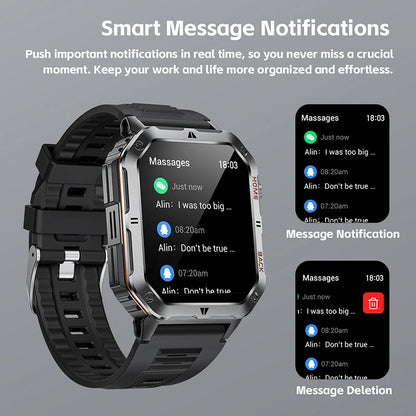 Smart Watch 2.01 Inch Screen Bluetooth Call 1000mAh Voice Assistant Watch Sport Fitness 3ATM Waterproof Smartwatch For Men 2025