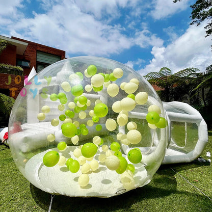 JOLLY TOYS Balloon Inflatable Bubble House with Trampoline and Transparent Dome PVC Material with Blower for Children Birthday