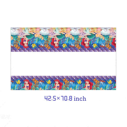 The Little Mermaid Birthday Party Decoration Princess Ariel Paper Napkin Plate Cup Tablecloth Balloons Kids Baby Shower Supplies