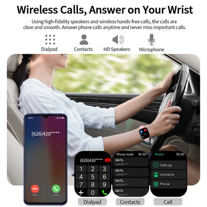 New Smartwatch 1.83'' HD Screen BT Call Health&Sleep Monitoring Kids Smart Watch Waterproof Fashoin Sport Bracelet For Women Men