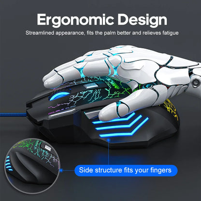 Backlit Wired USB Gaming Mouse High Precision Computer Mice For Home Office Laptop Computer Gamer Win7/8/10/11 Mac OS X 2400 DPI
