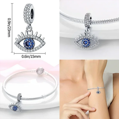 Hot Sale 925 Silver Color Evil Eye Charm Demon Eye Bead For Original  Bracelet&Bangle DIY Making Fashion Jewelry Gift