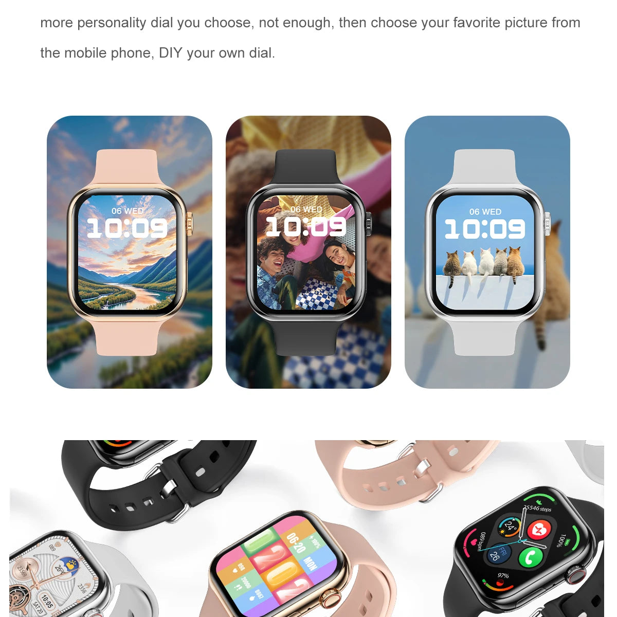 2025 New for Watch 10 Smart Watch Men HD AMOLED Music 3D Surround Health monitoring Bluetooth Call Waterproof Woman smart watchs