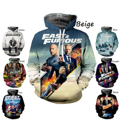 Men's Fast Furious Hoodie Fashion 3d Graphic Hoodies Casual Man And Women Trending Pullovers Hoodies Mens Clothes Streetwear Top