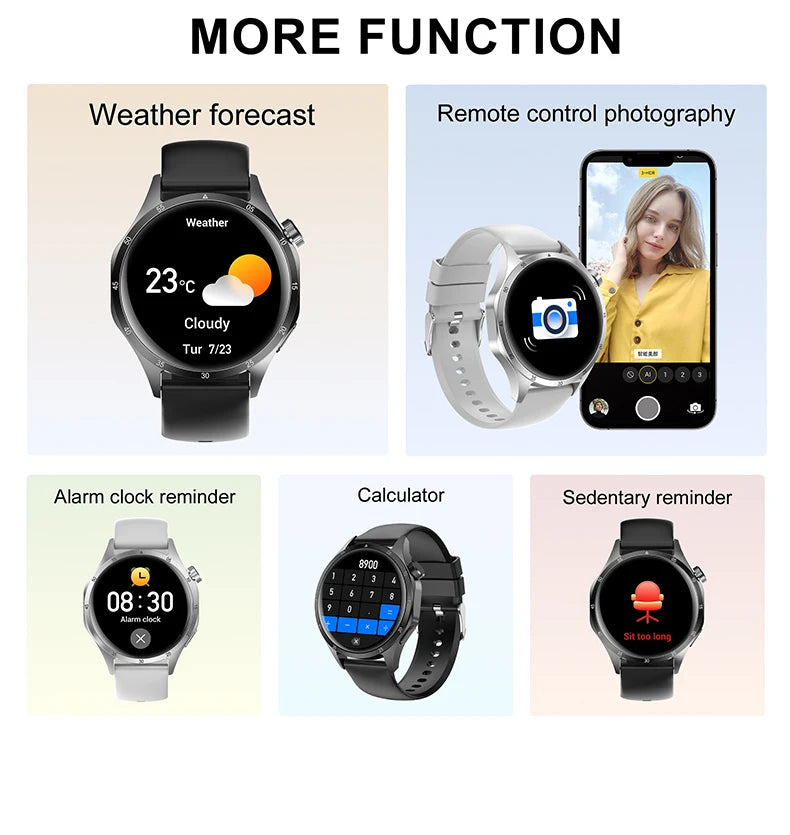 2025New Smart Watch Men Full Circle HD Screen Wireless Call Smartwatch Call Reminder GPS Sports Track Bracelet Music Clock+ Gift