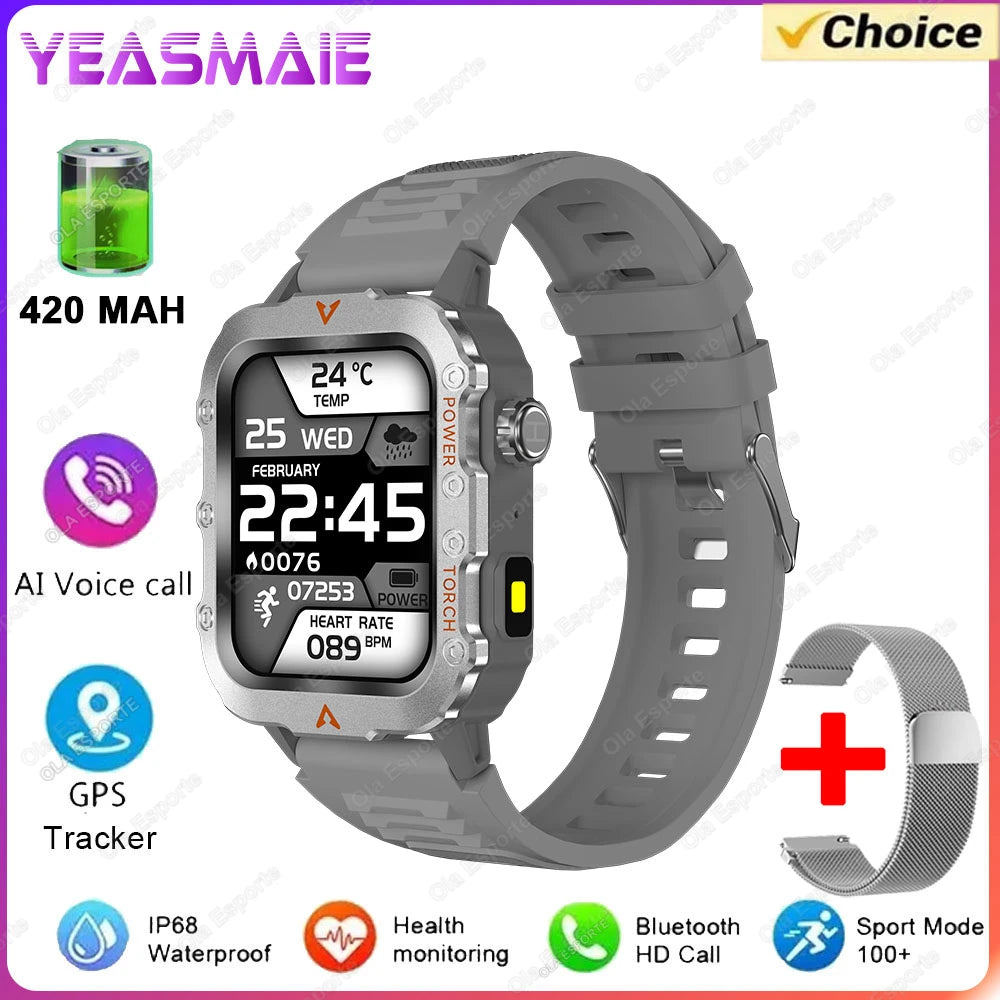 Smart Watch With Flashlight Function, Wireless Calls, Health Monitor，Message Reminders, Suitable For Iphone And Android Phones