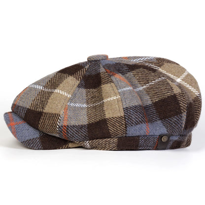 Unisex Retro Plaid Newsboy Caps Men British Painters Hats Spring and Autumn Berets Hip Hop Berets
