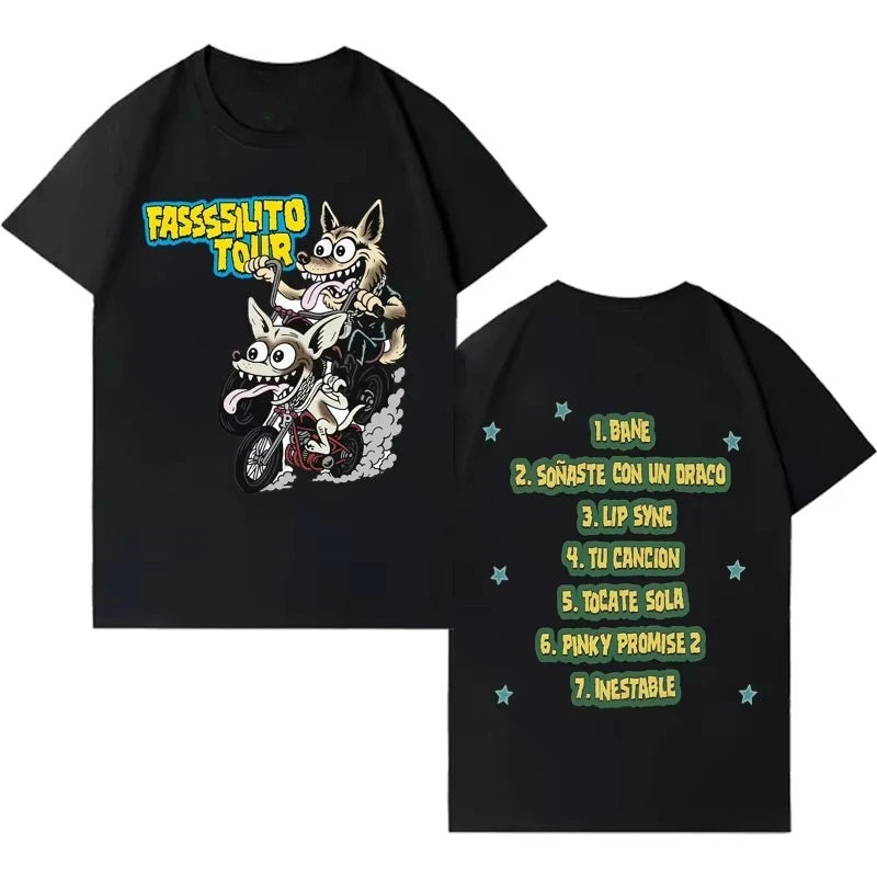 Rapper Lucho Rk La Pantera Ta Facil Tour Harajuku Print T-shirt 2026 Men Women Hip-hop Cozy Casual Cotton Tshirts Fans Gift