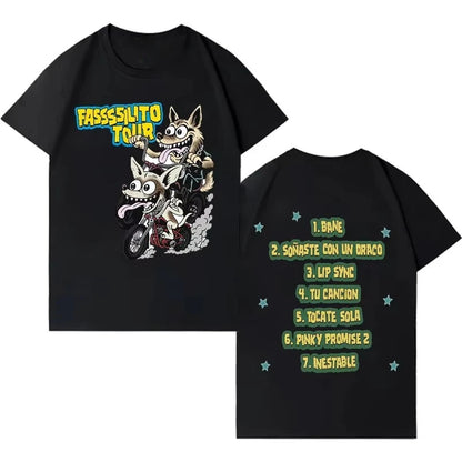 Rapper Lucho Rk La Pantera Ta Facil Tour Harajuku Print T-shirt 2026 Men Women Hip-hop Cozy Casual Cotton Tshirts Fans Gift
