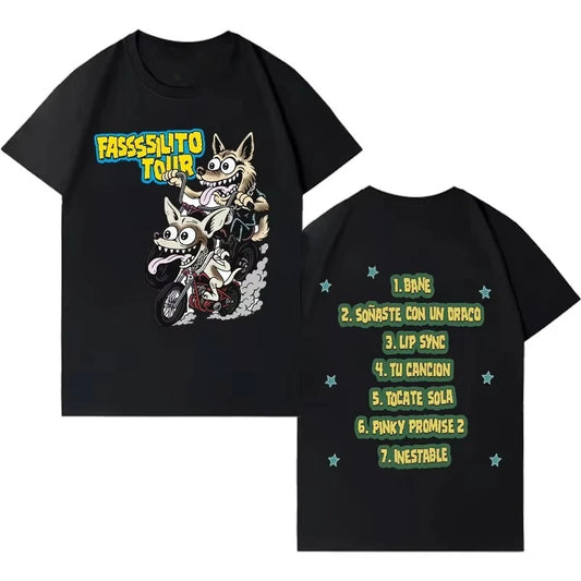 Rapper Lucho Rk La Pantera Ta Facil Tour Harajuku Print T-shirt 2026 Men Women Hip-hop Cozy Casual Cotton Tshirts Fans Gift