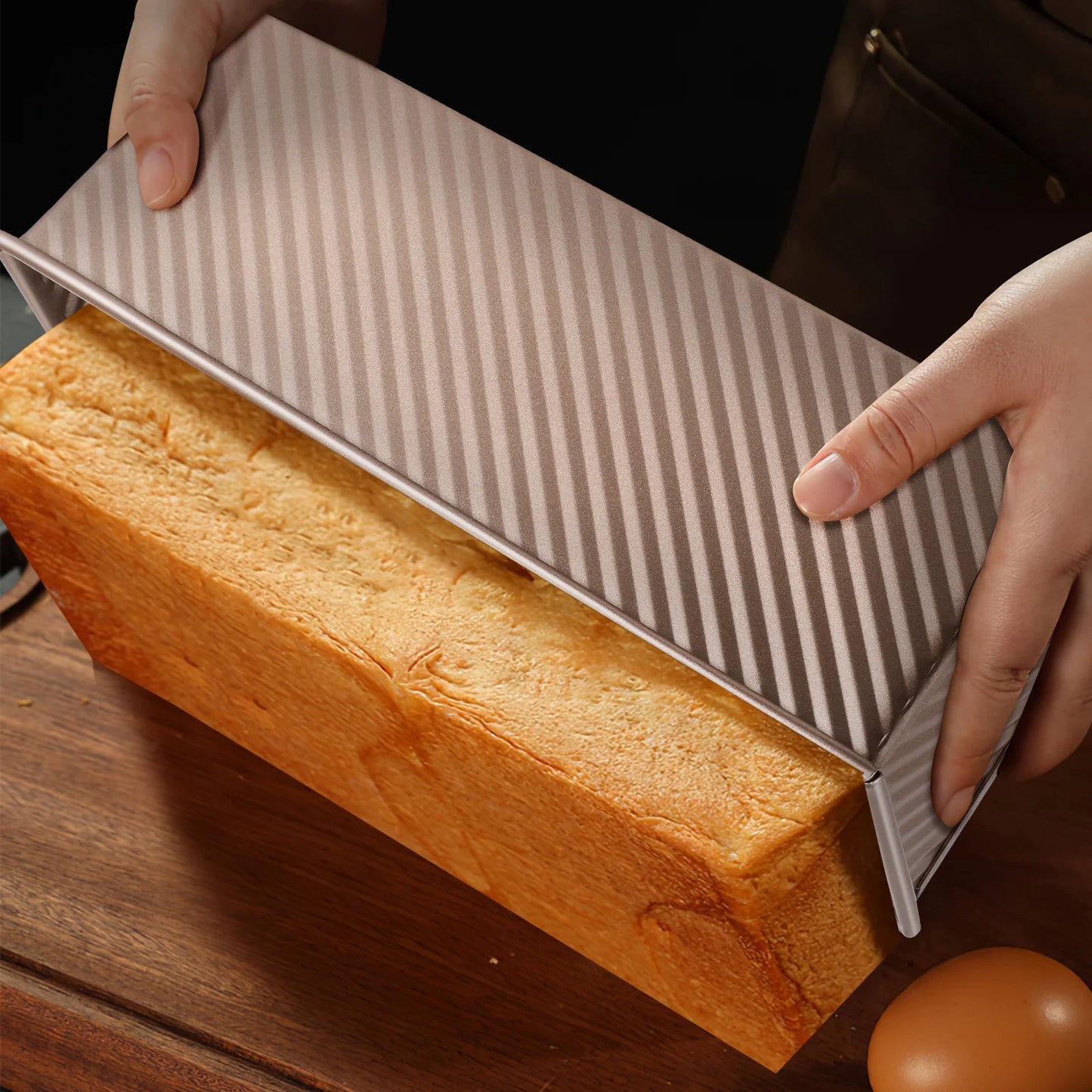 Tin Carbon Steel Non-Stick Rectangular Loaf Pan With Lid For Baking Homemade Bread Metal Baking Mold Oven Safe Loaf Pan For