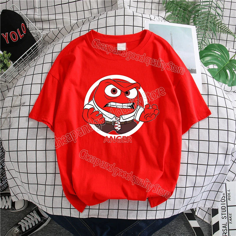 Inside Out 2 T-Shirt New Cute Cartoon Girl Boy Tops Summer WOMEN MEN Clothing Adult Anime Figure Colore Tee Family Clothes Gift