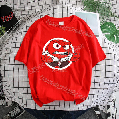 Inside Out 2 T-Shirt New Cute Cartoon Girl Boy Tops Summer WOMEN MEN Clothing Adult Anime Figure Colore Tee Family Clothes Gift