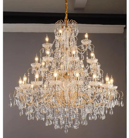 Modern Crystal Chandelier Hanging Light Candle Style Crystal Lighting Living Room Bedroom Lobby Lustres Fixtures Home Decoration