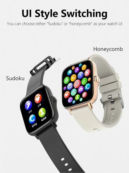 Smart Watch Android Phone 1.47'' Inch Color Screen Bluetooth Call Blood Oxygen/Pressure Monitoring Smart Watch Women Men