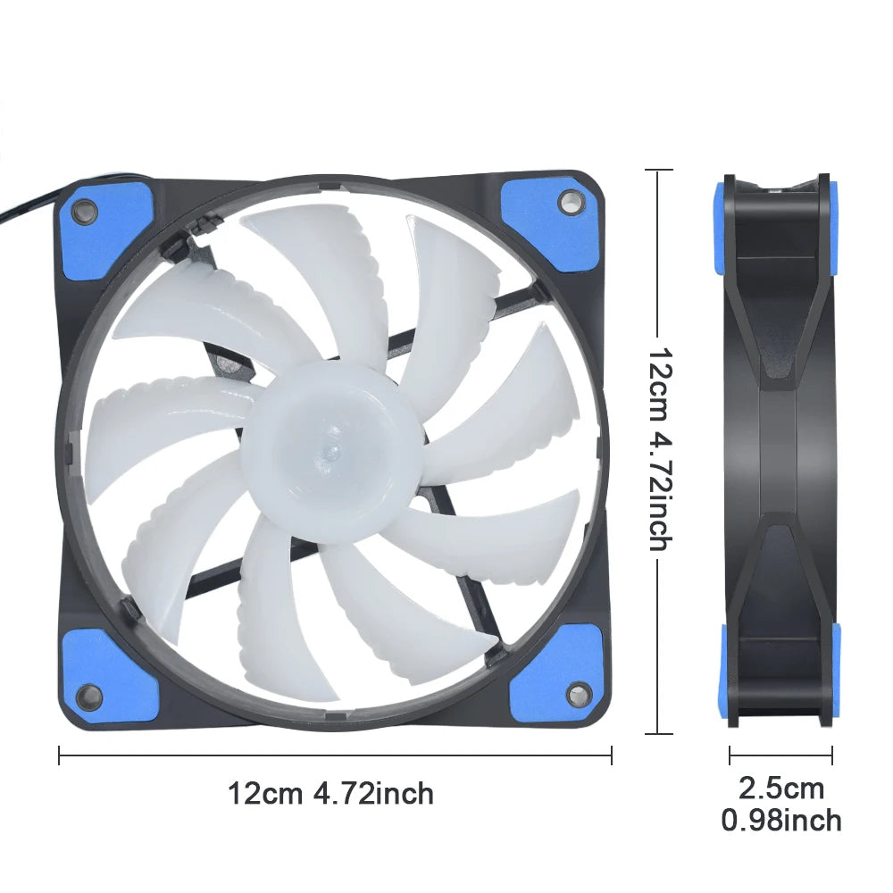 120*120*25MM Chassis PC Accessories 120mm PC Gamer Computer Case 12V CPU Cooling RGB Silent Fan