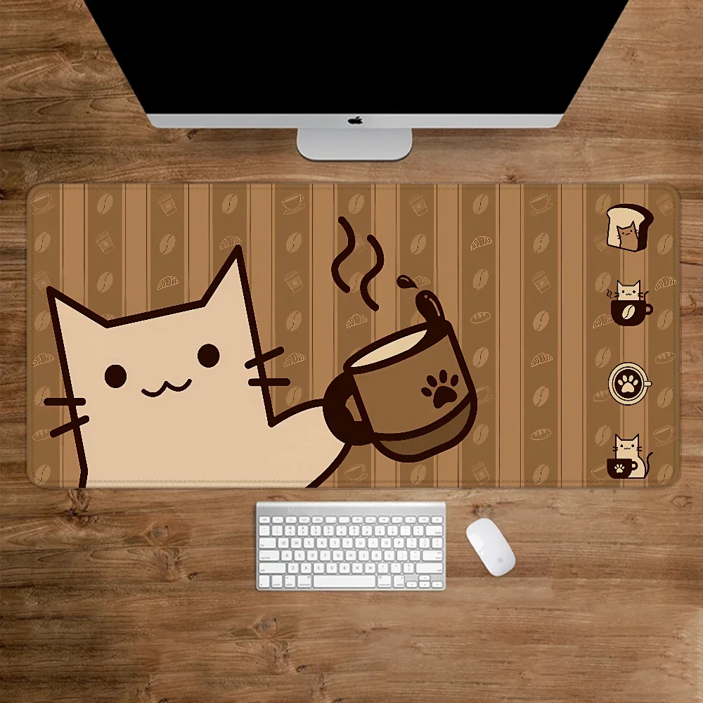 Mouse Pad Coffee Cat Gamer Office Accessories Gaming Mats Desk Mat Large Gamer XXL Mousepad Anime Computer Table Deskmat Pc Pads