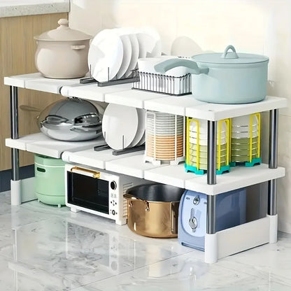 Adjustable Under-Sink Storage Rack - Stainless Steel Multi-Layer Space-Saving Storage Rack, Suitable for Kitchen and Bathroom Cabinets, Durable Design Without Wood, Easy to Install, Multi-Functional Under-Sink Organizer, Idea