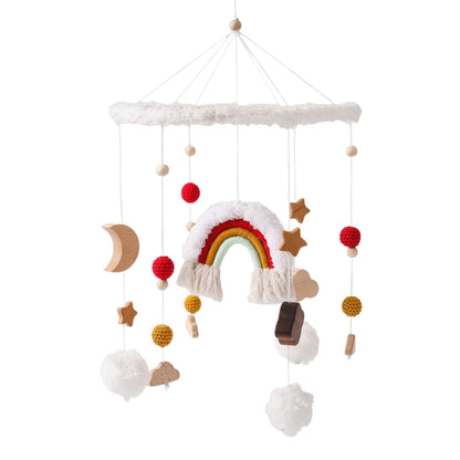 Baby Wooden Bed Bell Toys Newborn Mobiles Crib Rainbow Hanging Pendant Rattle Education Montessori Toys For Children Birth Gift