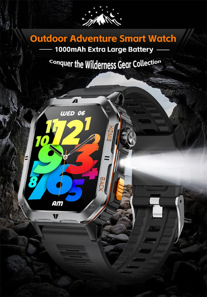 Smart Watch 2.01 Inch Screen Bluetooth Call 1000mAh Voice Assistant Watch Sport Fitness 3ATM Waterproof Smartwatch For Men 2025