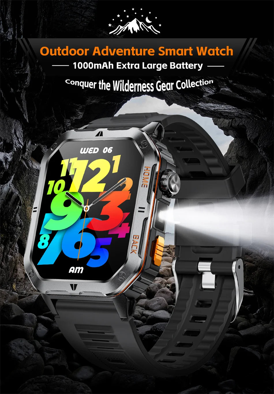 Smart Watch 2.01 Inch Screen Bluetooth Call 1000mAh Voice Assistant Watch Sport Fitness 3ATM Waterproof Smartwatch For Men 2025