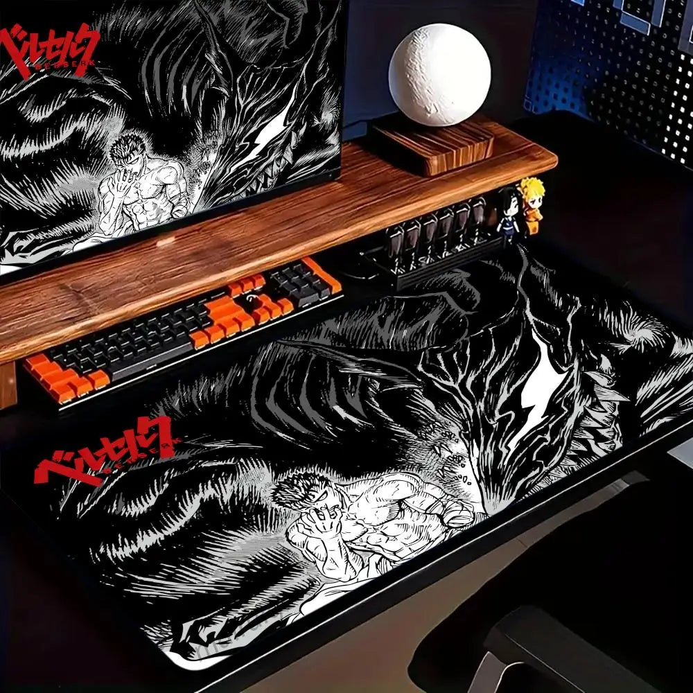 Berserk Guts Anime Mouse Pad Large Computer Office Game Table Mats XXL Rubber Anti-slip Gaming Keyboard Mousepads Long Desk Pads
