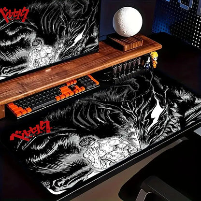 Berserk Guts Anime Mouse Pad Large Computer Office Game Table Mats XXL Rubber Anti-slip Gaming Keyboard Mousepads Long Desk Pads