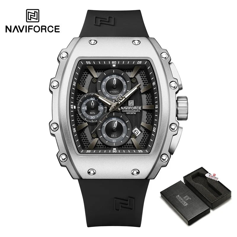 NAVIFORCE Fashionable 2025 Watches for Men Multifunctional 30M Waterproof Sports Quartz Silicone Strap Luxury Clock Reloj Hombre