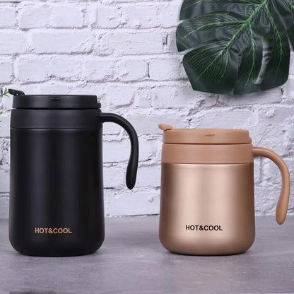 350/500ml Insulated Coffee Mug with Handle Stainless Steel Insulated Mug Coffee Tumbler Thermos Tea Cups with Lip